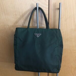 Prada Forest Green Nylon  tote never used amazing so cute great gift authentic